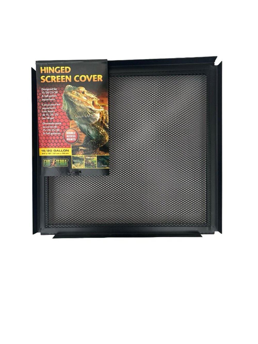 Exo Terra Hinged Screen Cover for 15 - 20 Gallon Aquariums 24"x12"